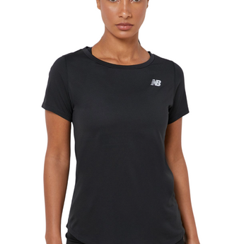 חולצת ספורט לנשים שרוול קצר צבע שחור (מידות M-L) חולצת ריצה ניו באלאנס New Balance Accelerate