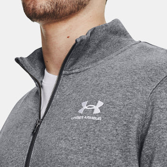 סווטשירט לגברים אנדר ארמור צבע אפור ז'קט גברים פוטר Under Armour Essential Flc Track Jacket