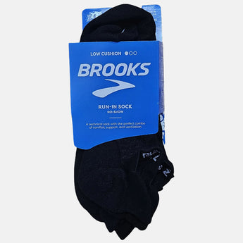 גרבי ריצה יוניסקס ברוקס צבע שחור גרביים נסתרות חצאיות מארז שלישיה Brooks Run-In No Show 3-Pack