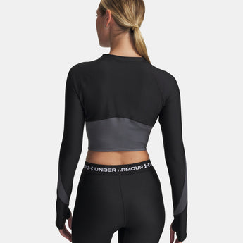 חולצת ספורט לנשים שרוול ארוך ריצה עם 1/4 רוכסן Under Armour HeatGear Rib