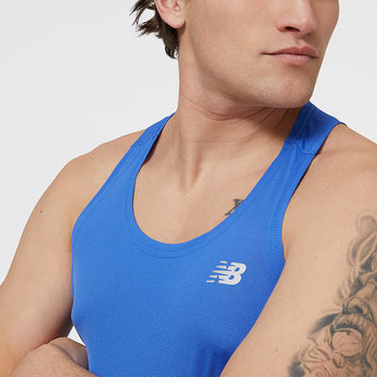 גופיית ריצה לגברים צבע כחול ניו באלאנס New Balance Accelerate Singlet