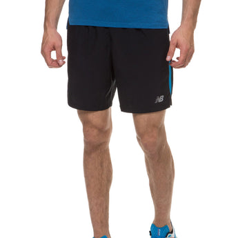 מכנס ספורט שורט 7 אינץ' צבע שחור ריצה גברים ניו באלאנס חדר כושר מנדף זיעה New Balance Accelerate 7In