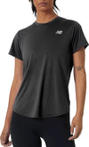 חולצת ספורט לנשים שרוול קצר צבע שחור חולצת ריצה ניו באלאנס New Balance Accelerate