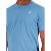 חולצות ספורט לגברים שרוול קצר צבע כחול (מידות M-2XL) חולצת ריצה ניו באלאנס New Balance Core Run