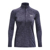 חולצת ספורט מנדף זיעה שרוול ארוך ריצה עם 1/2 רוכסן צבע סגול (מידות XS-LG) אימון נשים אנדר ארמור Under Armour Tech Twist ½ Zip