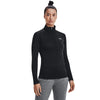 חולצת ספורט מנדף זיעה שרוול ארוך ריצה עם 1/2 רוכסן צבע שחור אימון נשים אנדר ארמור Under Armour Tech Solid ½ Zip